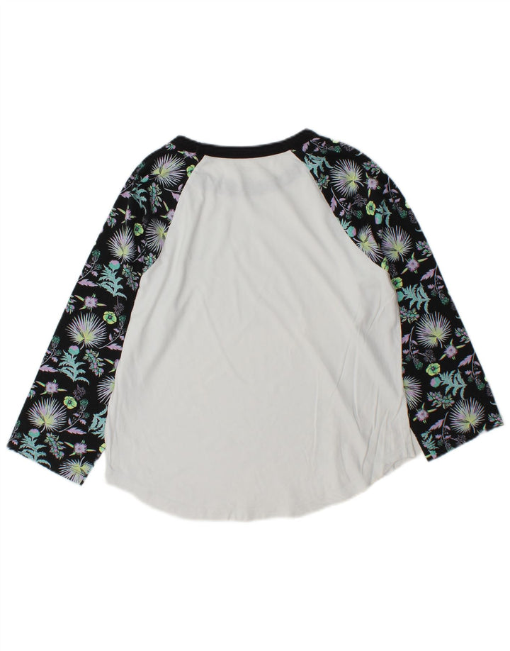 Top feminino Vans manga 3/4 UK 14 médio branco colorblock