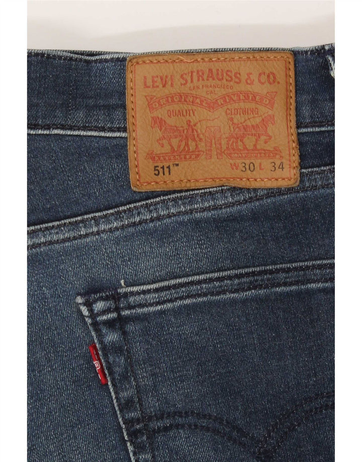 Levi's Masculino 511 Slim Jeans W30 L34 Azul Algodão