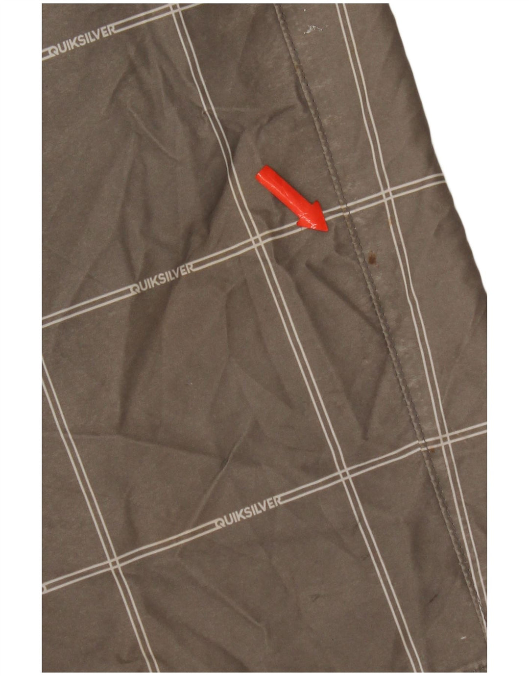 Quiksilver Mens Chino Shorts W34 Grande Poliéster Xadrez Cinza