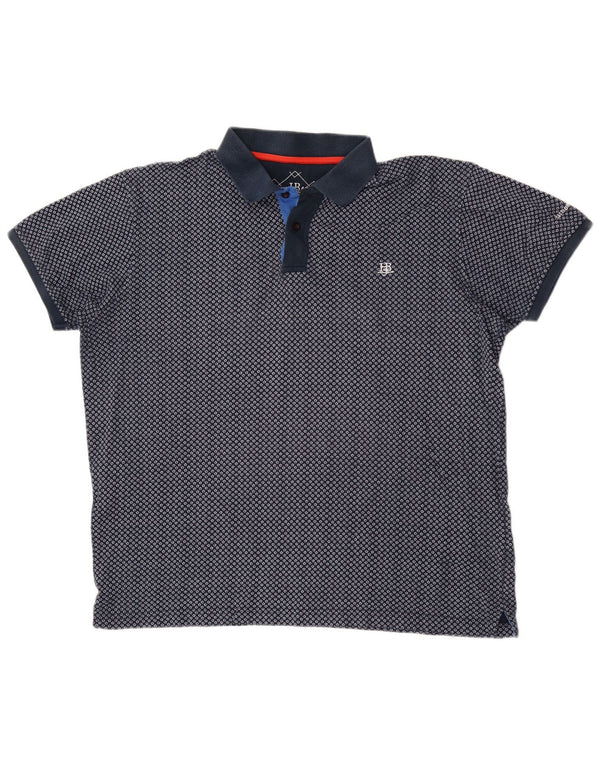 Camisa polo masculina Harmont & Blaine 2XL algodão geométrico azul marinho