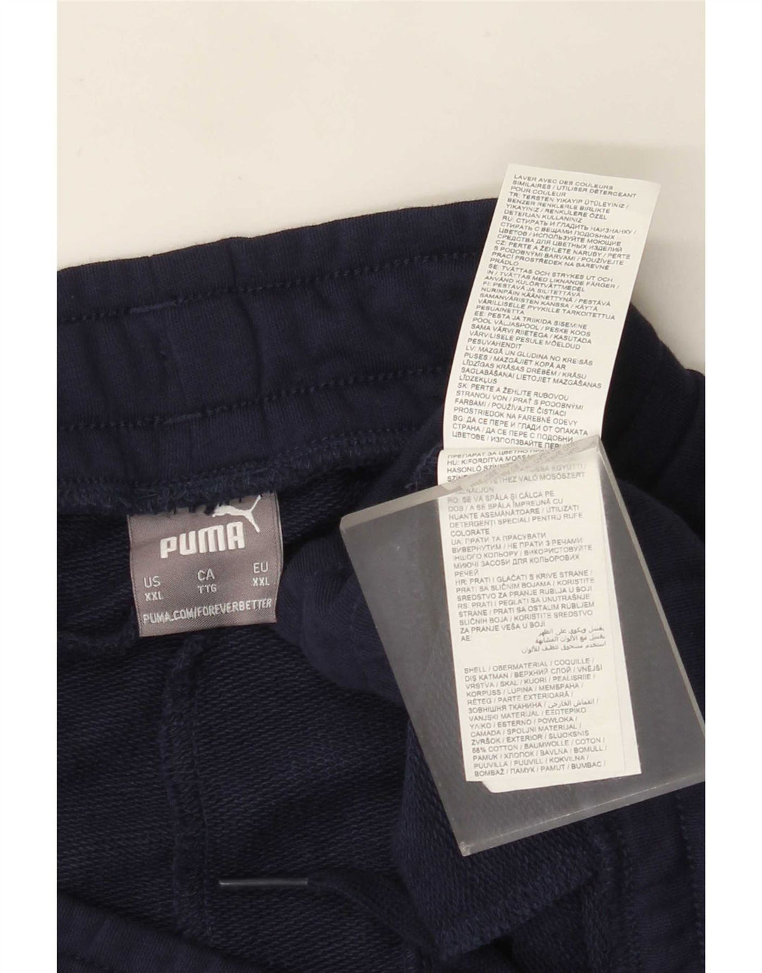 Shorts esportivos masculinos Puma 2XL algodão azul marinho