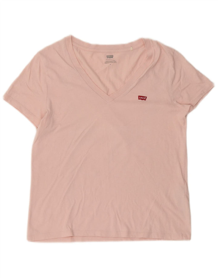 Camiseta feminina Levi's UK 14 algodão rosa médio