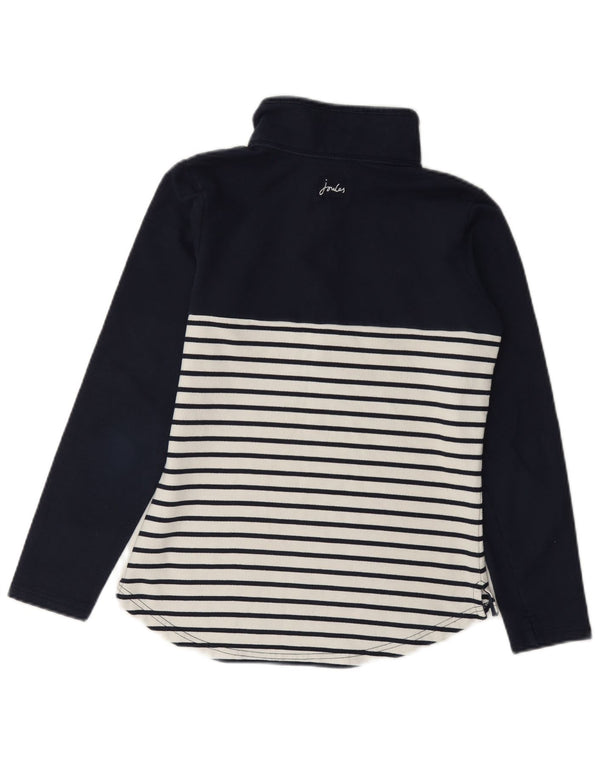 Moletom feminino Joules com zíper e gola em algodão listrado azul marinho UK 6 XS