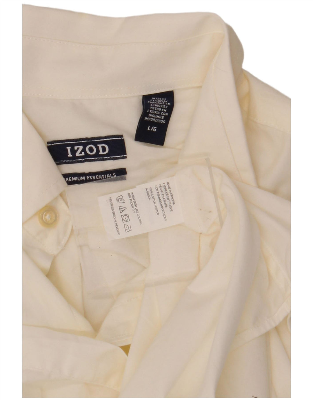 Camisa masculina IZOD grande algodão branco