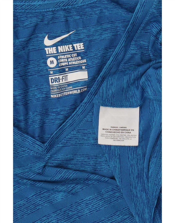 Camiseta feminina Nike Dri Fit Top UK 12 poliéster listrado azul médio