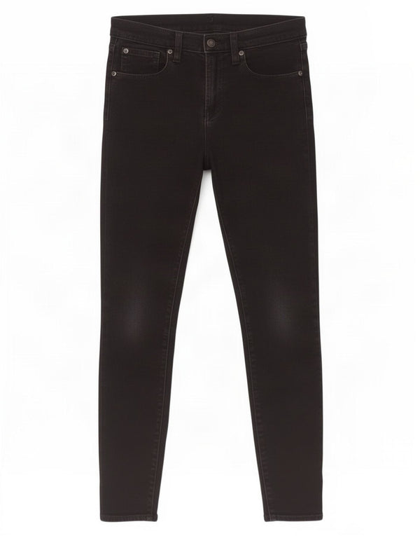 Jeans skinny feminino de cintura média Gap US 4 pequeno W27 L28 algodão preto