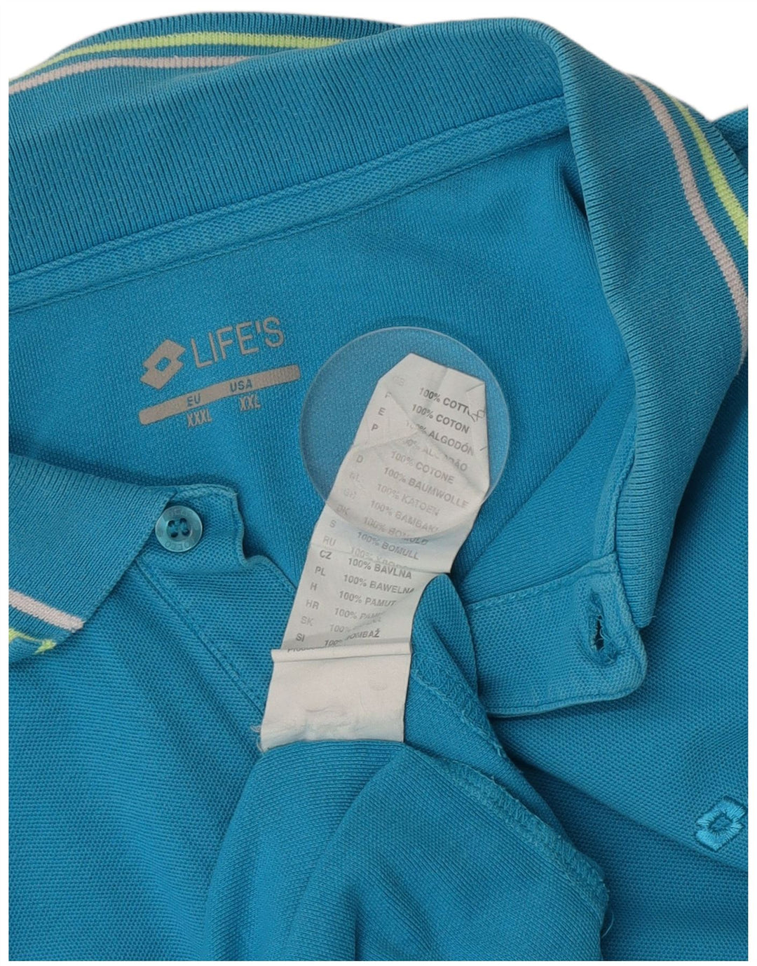 Camisa polo masculina Lotto 3XL algodão azul