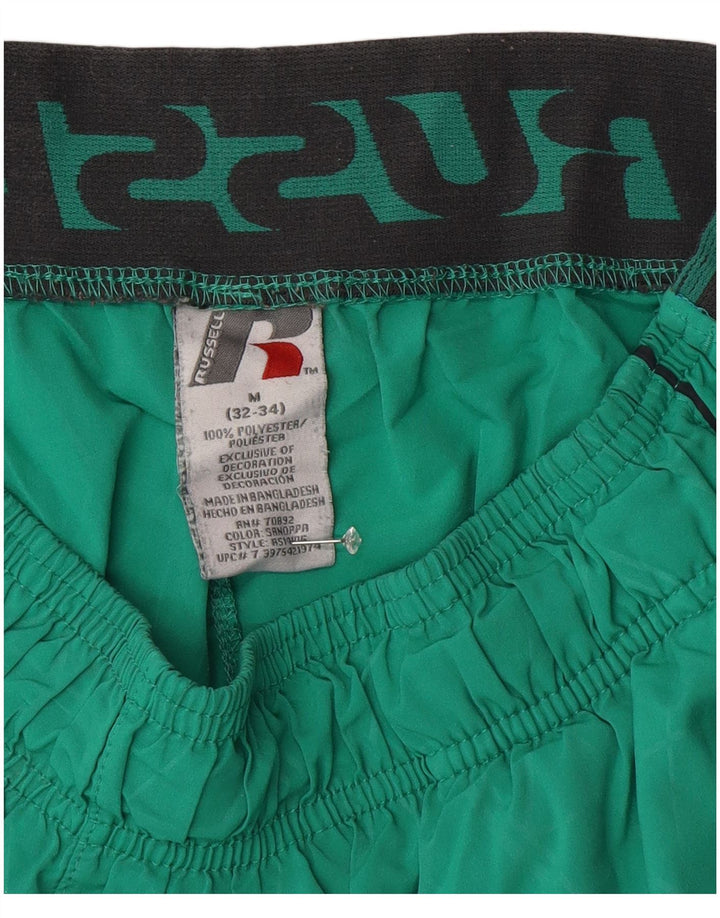 Shorts esportivos gráficos masculinos RUSSELL ATLÉTICO verde médio geométrico