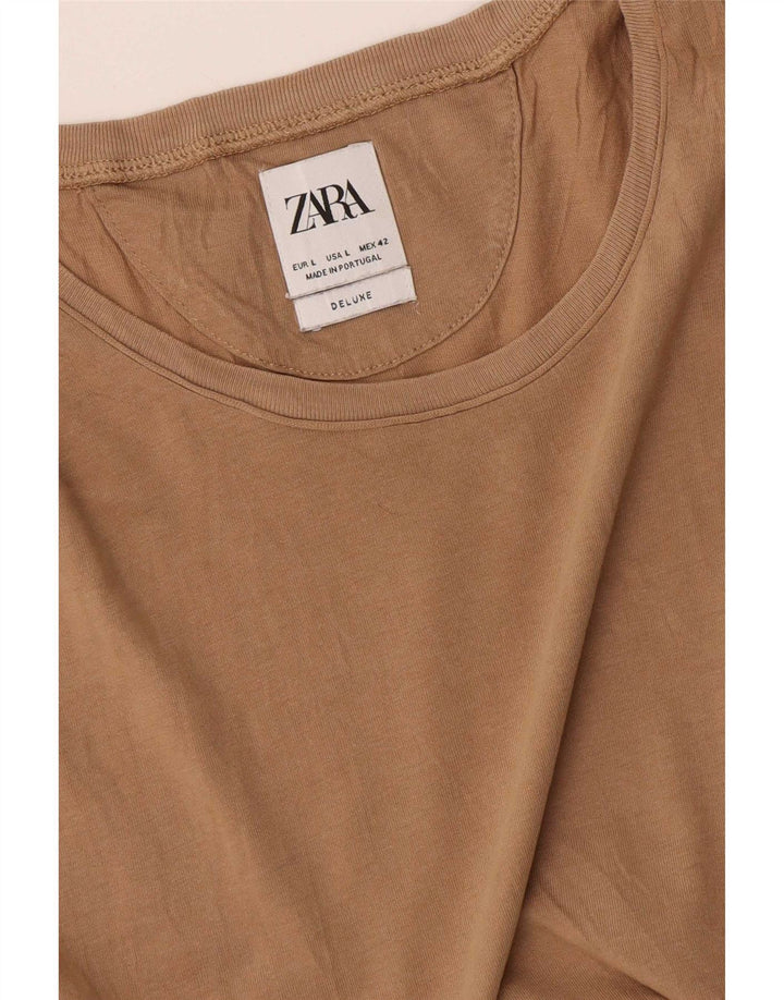 Zara Camiseta masculina grande bege