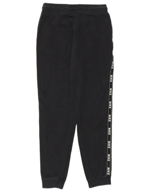 Nike Womens Graphic Tracksuit Calças Joggers UK 10 Pequeno Algodão Preto