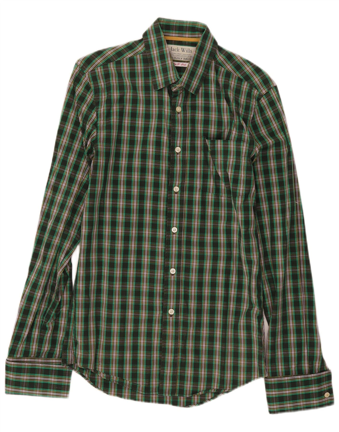 Camisa masculina Jack Wills XS verde xadrez algodão