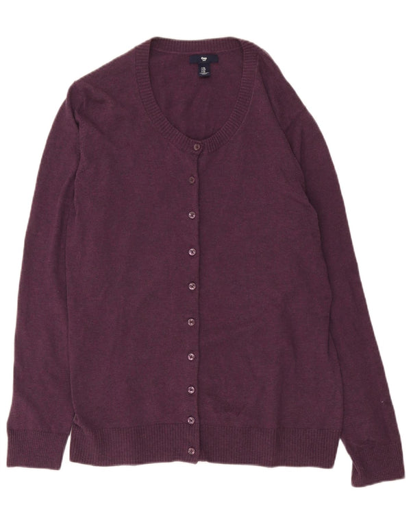 Suéter cardigã feminino Gap Reino Unido 18 XL algodão roxo