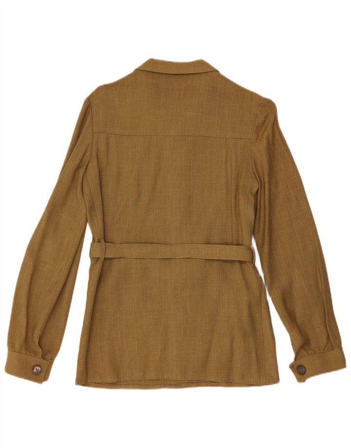Camiseta feminina vintage IT 42 médio cáqui viscose clássica