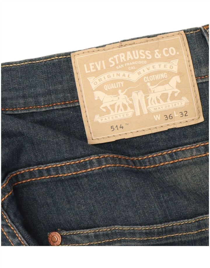 Levi's Masculino 514 Straight Jeans W36 L32 Azul Algodão