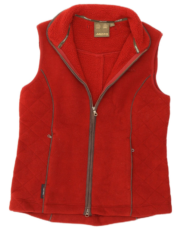 Musto Womens Fleece Gilet UK 14 Grande Poliéster Borgonha