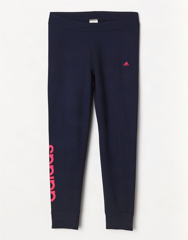 Leggings Adidas Feminino Climalite Graphic UK 16/18 Grande Azul Marinho Algodão