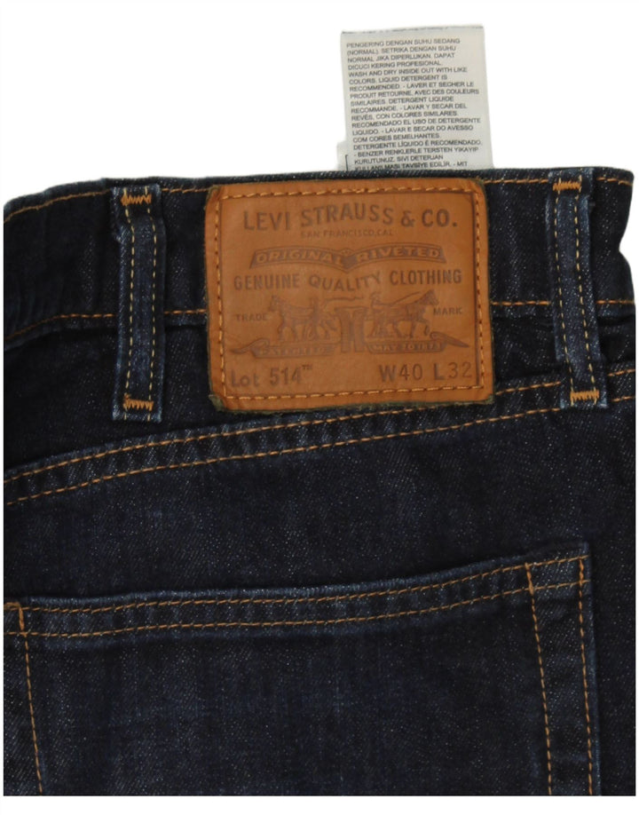 Levi's Masculino 514 Straight Jeans W40 L32 Azul Marinho Algodão