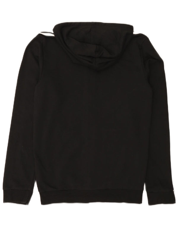 Adidas masculino zip moletom com capuz pequeno algodão preto