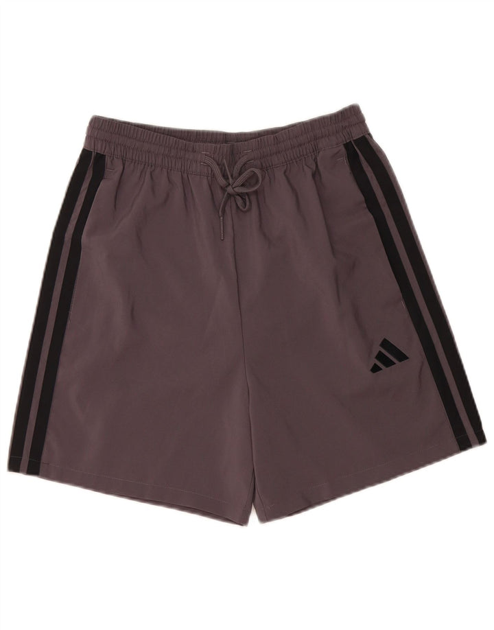 Shorts esportivos masculinos ADIDAS pequeno poliéster cinza