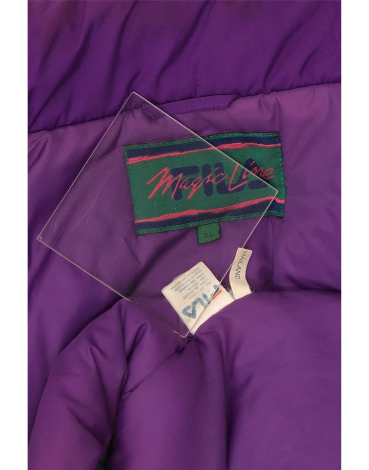 Fila Mens Ski Jacket UK 42 XL Roxo Colourblock Poliéster