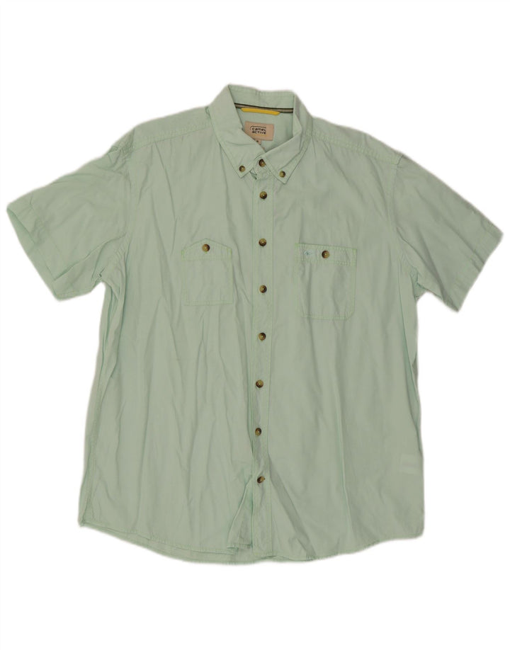 Camisa masculina Camel Active manga curta regular fit XL algodão verde
