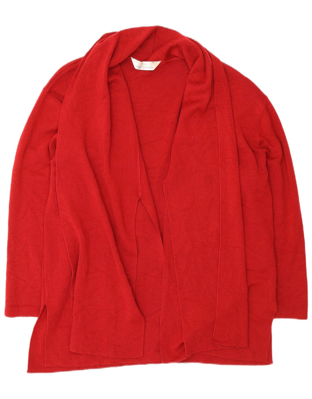 Suéter cardigã aberto grande Marks & Spencer Reino Unido 14 grande vermelho