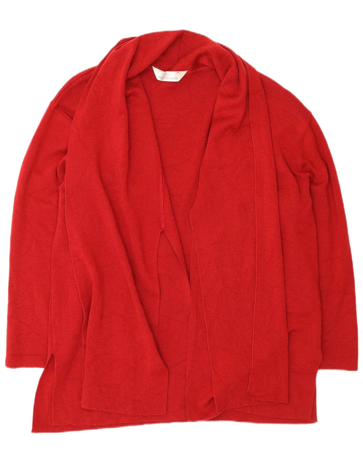 Suéter cardigã aberto grande Marks & Spencer Reino Unido 14 grande vermelho
