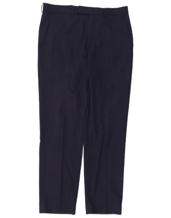 Calça masculina Marks & Spencer Slim Suit W32 L31 Lã Azul Marinho