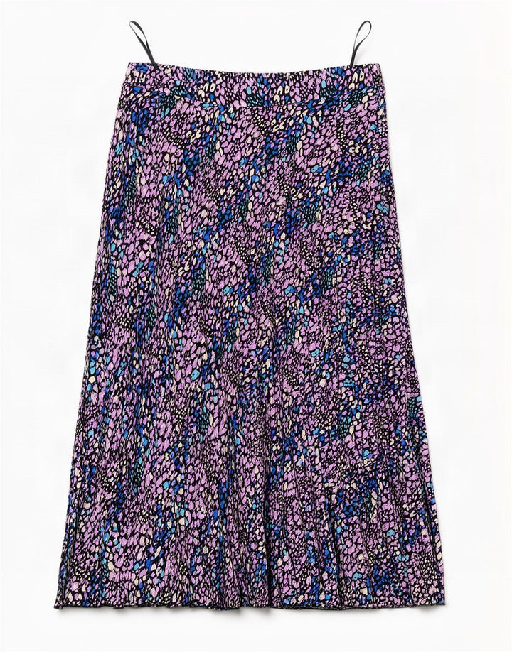 Saia feminina Marks & Spencer A-Line UK 14 grande W34 multicolorida manchada