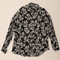 Zara Camisa masculina Slim Fit grande preta floral