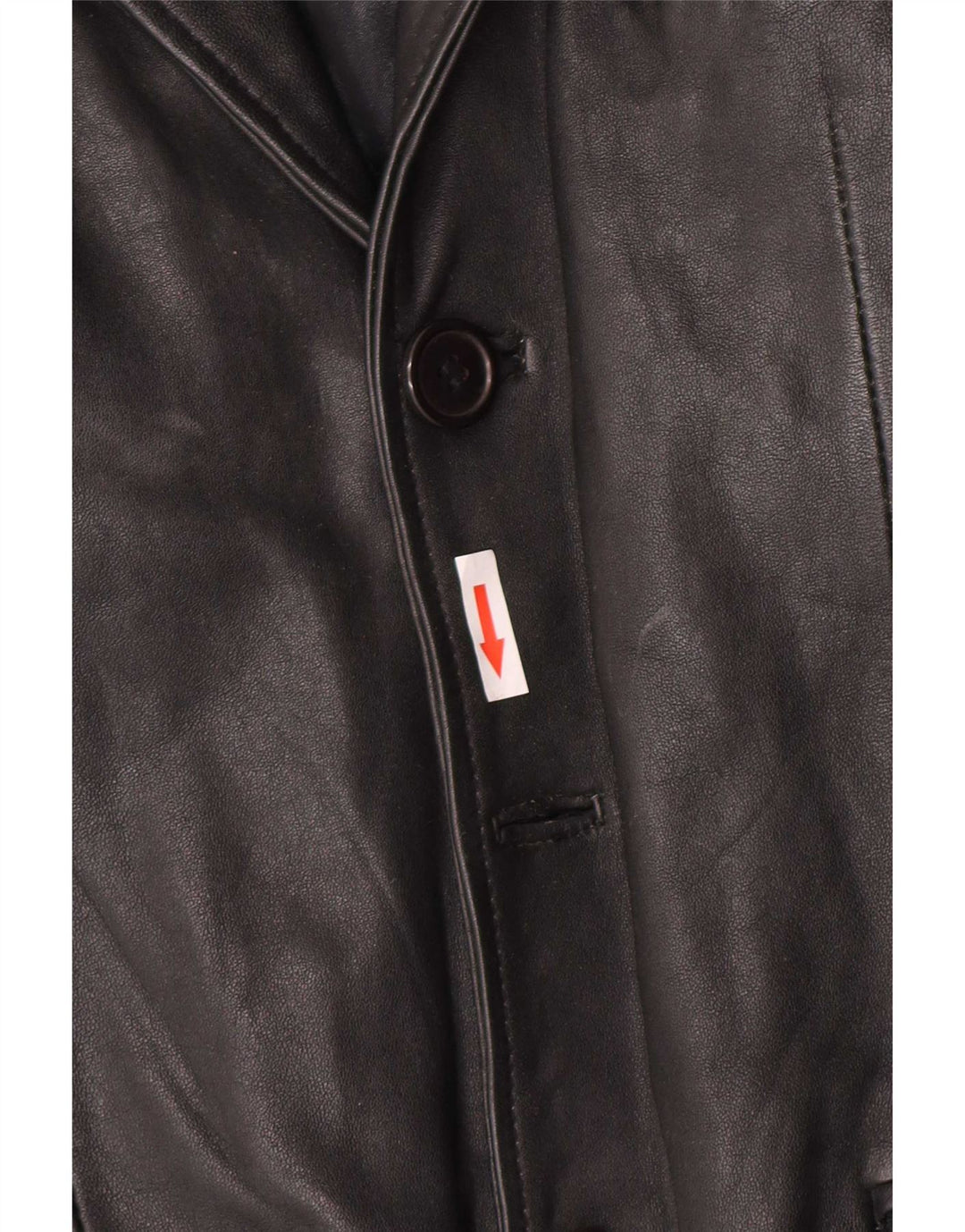 Jaqueta Blazer Masculina Vintage de Couro com 3 Botões Reino Unido 38 Médio Preto
