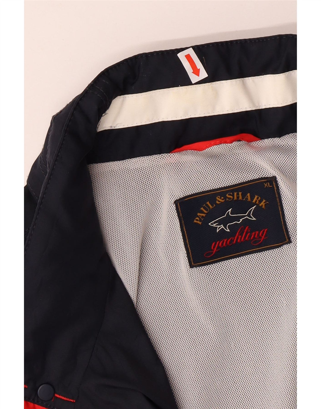 PAUL & SHARK Jaqueta de chuva masculina com capuz para iate Reino Unido 42 XL azul marinho