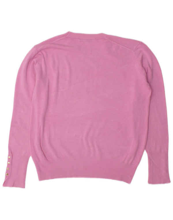 Zara Womens Crew Neck Jumper Sweater UK 18 XL Pink