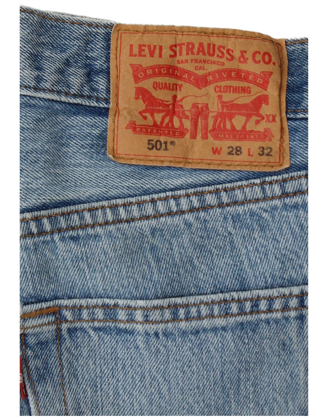 Levi's Masculino 501 Straight Jeans W28 L32 Azul Algodão