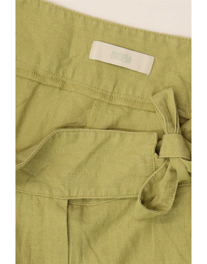 Calça capri feminina de perna larga Marks & Spencer W32 L18 verde