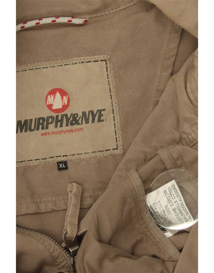 Jaqueta bomber masculina Murphy & Nye Reino Unido 42 XL algodão bege