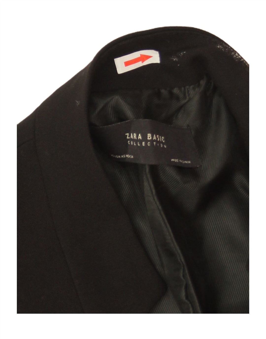Jaqueta Zara Longline Blazer Feminina Reino Unido 6 XS Preto Poliéster