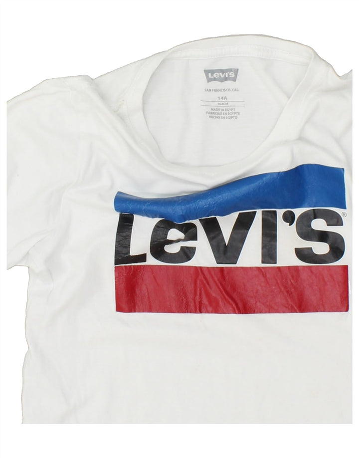 LEVI'S Boys Graphic T-Shirt Top 13-14 Years White Cotton | Vintage Levi's | Thrift | Second-Hand Levi's | Used Clothing | Messina Hembry 