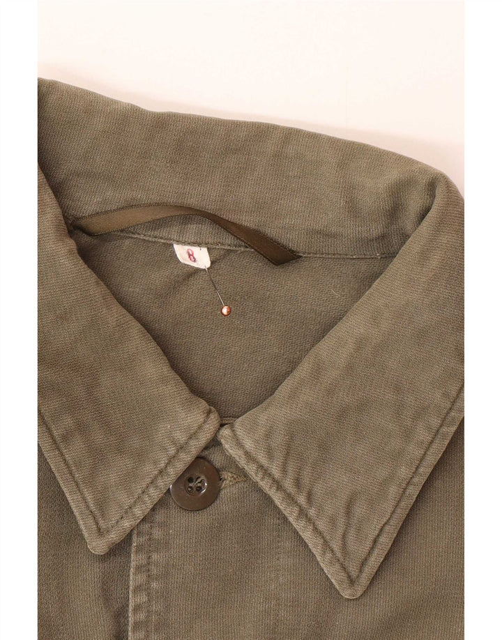 Jaqueta militar masculina vintage UK 40 grande cáqui