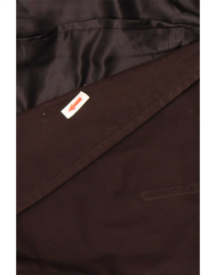 Jaqueta blazer masculina Zara militar com 2 botões EU 54 XL marrom algodão