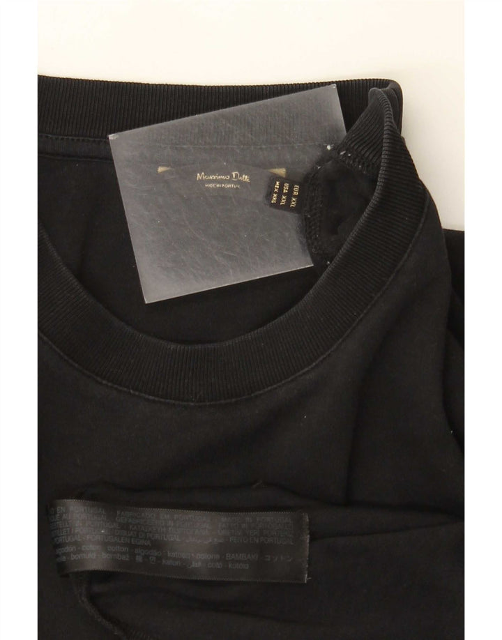 Camiseta masculina Massimo Dutti Top 2XL algodão preto