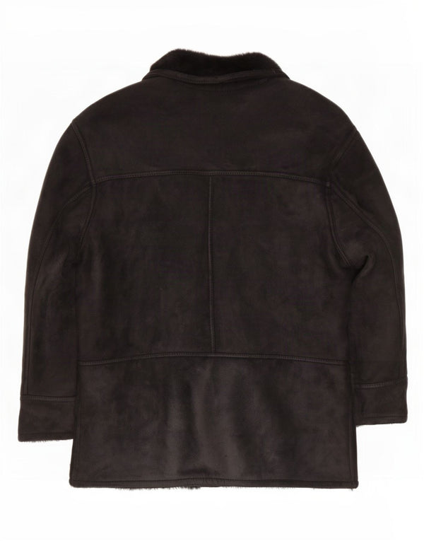 Jaqueta masculina vintage Shearling UK 42 XL preta