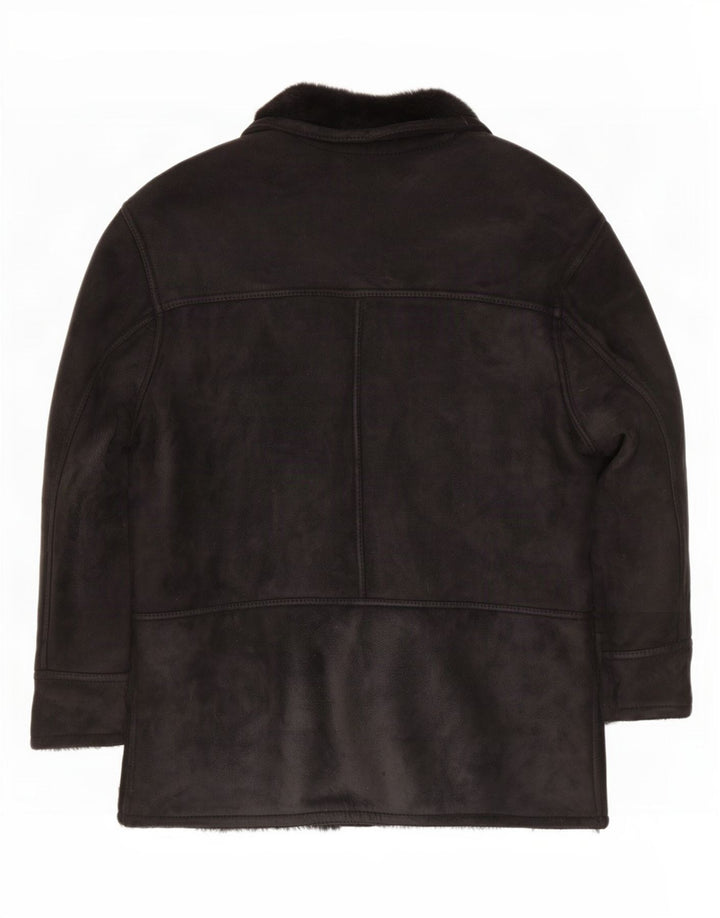 Jaqueta masculina vintage Shearling UK 42 XL preta