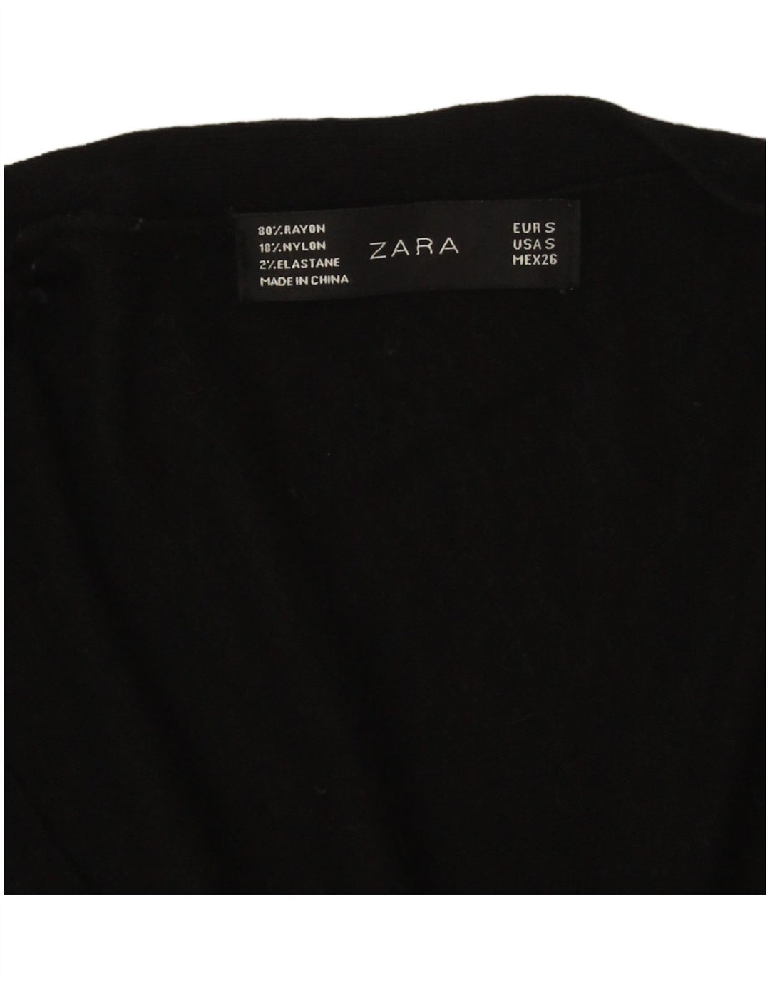 Suéter cardigã feminino Zara Reino Unido 10 pequeno rayon preto