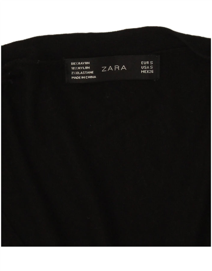 Suéter cardigã feminino Zara Reino Unido 10 pequeno rayon preto