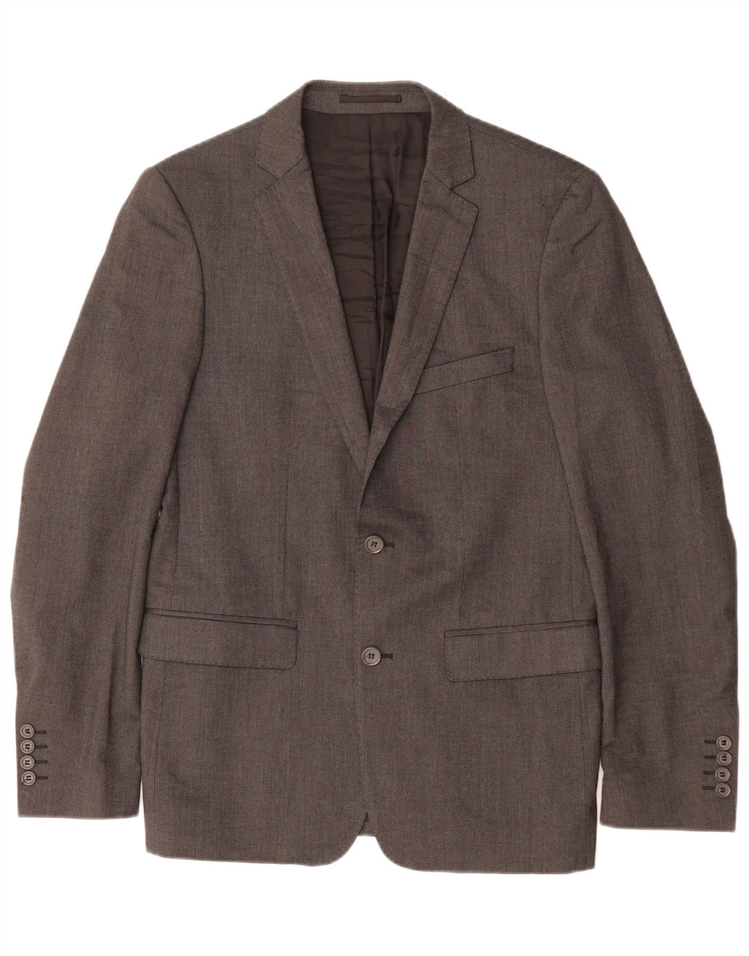 Jaqueta blazer masculina Zara com 2 botões EU 48 Viscose cinza médio