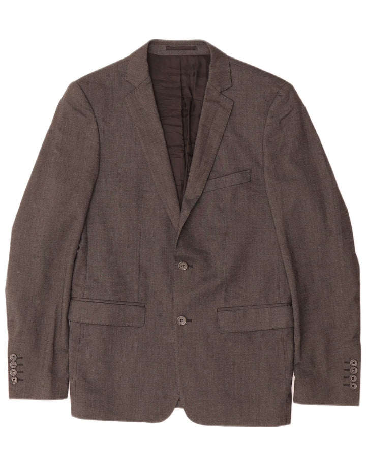 Jaqueta blazer masculina Zara com 2 botões EU 48 Viscose cinza médio