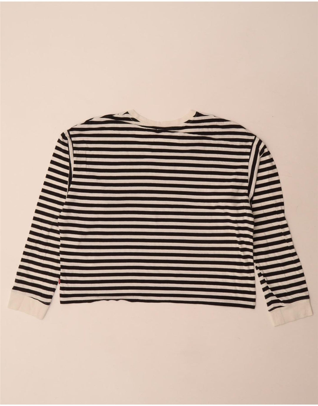 Top cropped feminino Levi's manga comprida UK 10 listrado branco pequeno