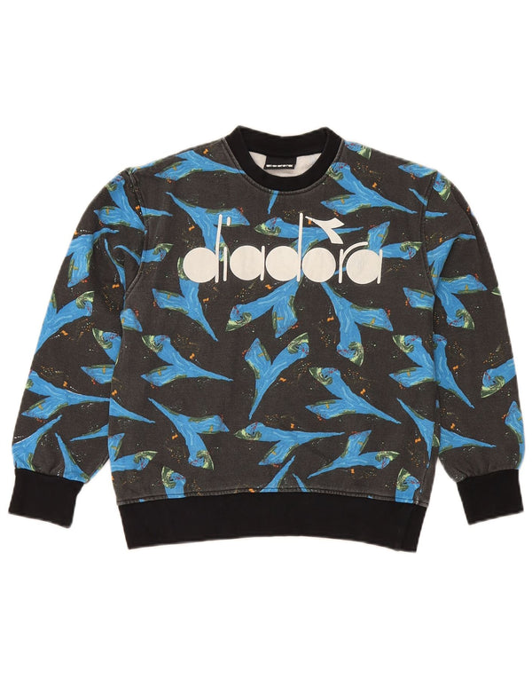 Diadora Meninos Moletom Gráfico Jumper 9-10 Anos Azul Colorblock Algodão