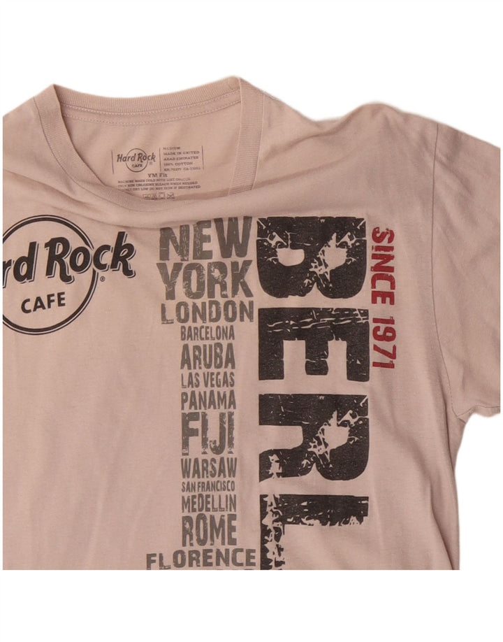 Camiseta gráfica Hard Rock Cafe Boys Berlin Top 15-16 anos médio branco